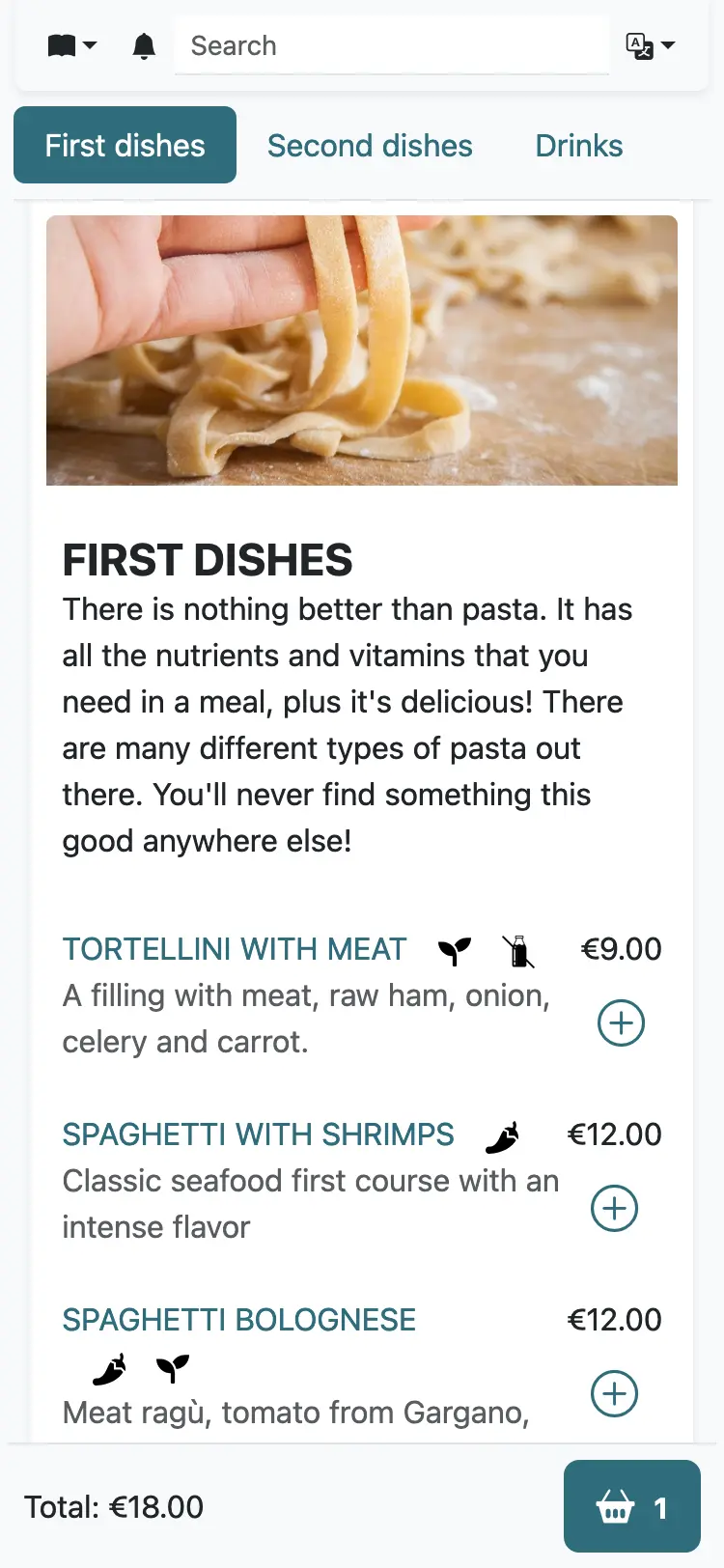 Digital Menu Demo on Smartphone Digital Menu Demo on Smartphone