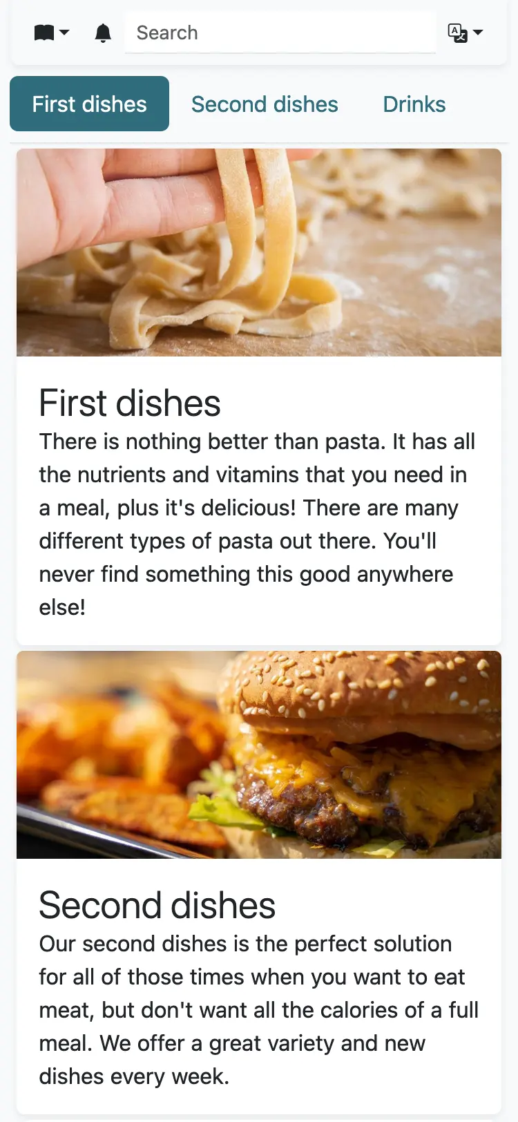Digital Menu Demo on Smartphone Digital Menu Demo on Smartphone